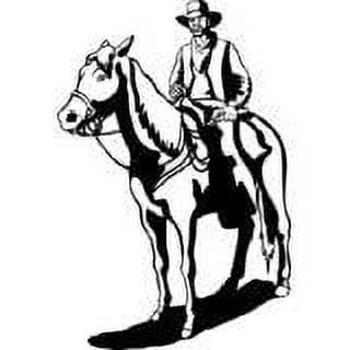Wall Decal Cow Cowboy Cowgirl Chaps Feather Rodeo Horse Pony Bull Ster Stallion Roper Holiday Gift Decorating Ideas Sticker - Size: 50 Inches X 35 Inches