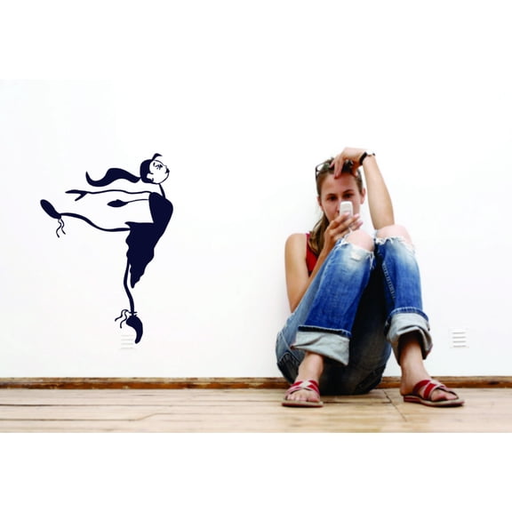 Wall Decal Dancer Studio Disco Tango Ballerina Calistentics Gymnastic Gym Holiday Gift Decorating Ideas Sticker - Size: 10 Inches X 14 Inches
