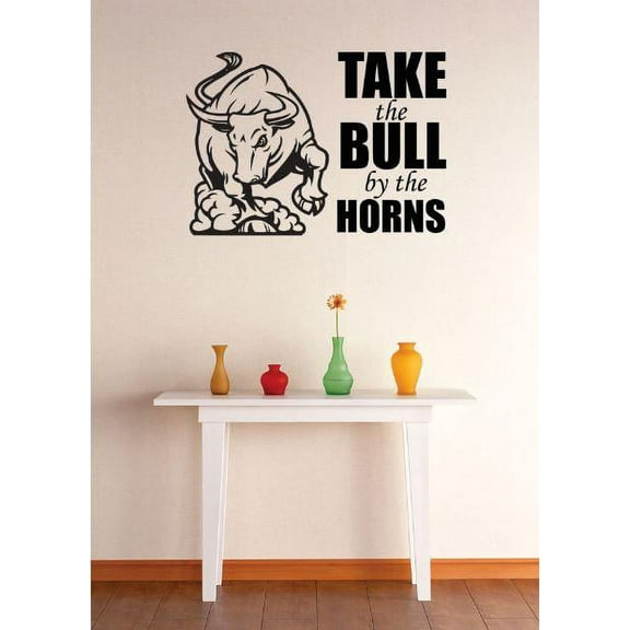 Wall Decal Decorating Ideas Holy Writ Scriptures Word Of God Testament Holiday Gift Take The Bull By The Horns Sticker - Size: 12 Inches X 12 Inches