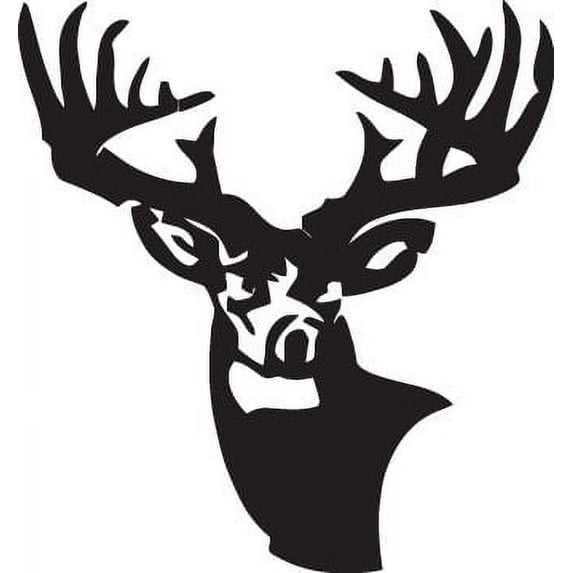 Wall Decal Deer Head Animal Buck Horns Camping Deer Predator Doe Hunting Bow Arrow Bulls Eye Wilderness Camouflage Holiday Gift Ideas Sticker - Size: 40 Inches X 40 Inches