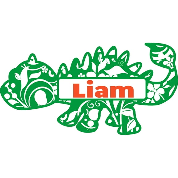 Wall Decal Dino Floral Patterns Dinosaur Boys Room Teady Bear Trains Dino Dinosaurs Tractor Trucks Airplane Holiday Gift Decorating Ideas Sticker - Size: 12 Inches X 20 Inches