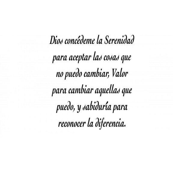 Wall Decal Dios Concedeme La Serenidad Para.. Spanish Poems Quotes Script Crafting Items Decor Famous Holiday Gift Decorating Ideas Sticker - Size: 36 Inches X 36 Inches