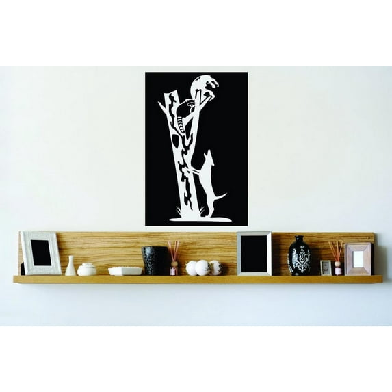 Wall Decal Dog Hunt Racoons Hunting – Deer Doe Hunting Bow Arrow Bulls Eye Forest Wilderness Camouflage Holiday Gift Ideas Sticker - Size: 10 Inches X 20 Inches