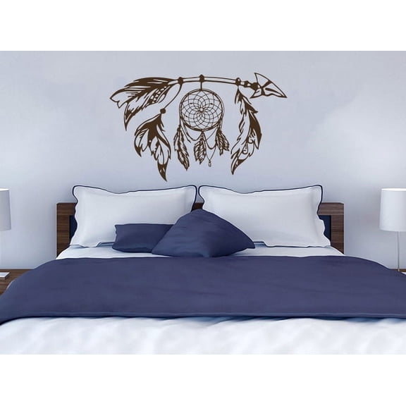 Wall Decal Dream Catcher Feathers Night Symbol Indian Decor