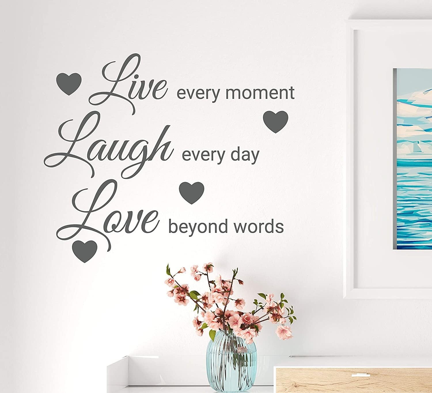 Wall Decal Live Laugh Love Positive Quote Words Lettering Vinyl Decor