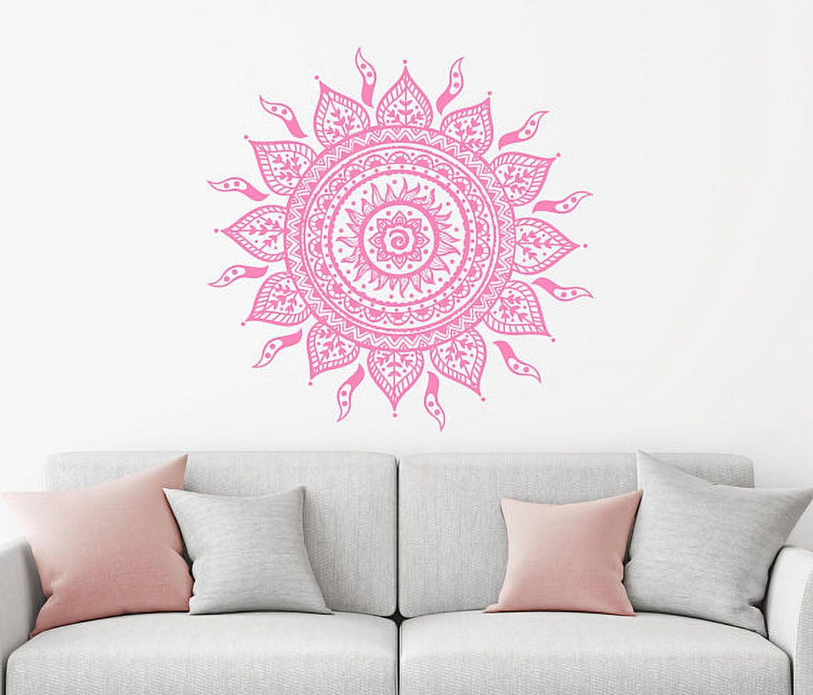Wall Decal Mandala Flower Vinyl Sticker Mehndi Namaste Boho Indian ...