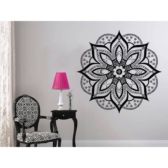Wall Decal Mandala Vinyl Sticker Flower Bedroom Bohemian Decor