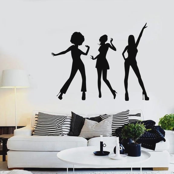 Wall Decal Music Disco Girl Woman Bedroom Living Room Dance Room Home Decoration Vinyl Wall Stickers Mural Art 42x33cm