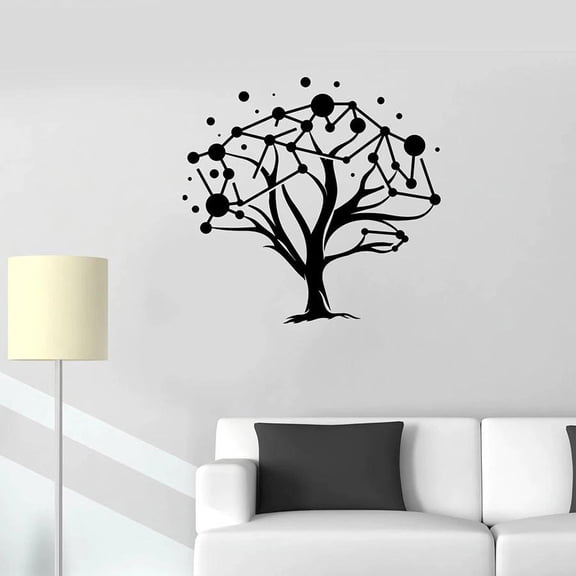 Wall Decal Nature Tree Pattern Shadow Geometry Vinyl Window Sticker School Classroom Study Room Interior Decor Art Mural 30x31cm