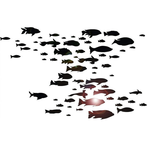 Wall Decal Ocean Sea Fishes Marine Nautical Beach Style Vinyl Decor