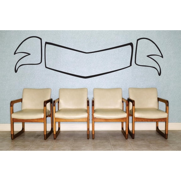 Wall Decal : Ribbon Design Silhouette 10x20 Inches