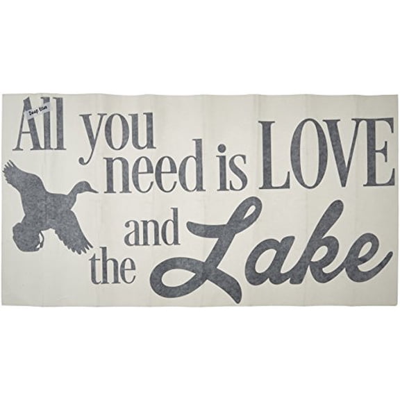 Wall Decal Stickers All You Need is Love & The Lake Camper Décor Wall Lettering Decals, Deep Blue, 23x12-Inch
