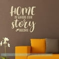 thumbnail image 1 of Wall Decal Stickers Home Where Story Begins Vinyl Lettering Art Quote 18x18-Inch Beige, 1 of 2