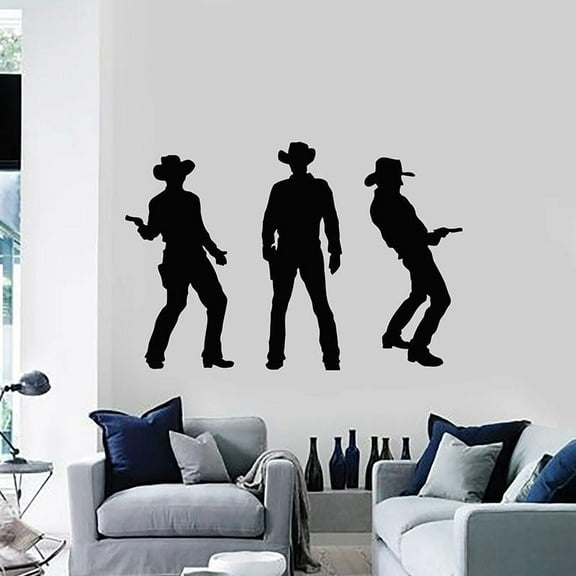 Wall Decal Texas Wild West Cowboy Western Style Teen Boys Bedroom Home Decor Door Window Vinyl Sticker Silhouette Wallpaper 74x108cm