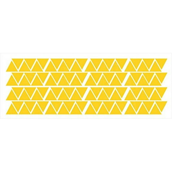 Wall Decal Tiny Triangles Wall Vinyl Sticker Shapes Peel-N-Stick Fun Easy Wall Dcor, 1.5x1.75 Each, Yellow