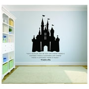 Wall Decal/Wall Art Vinyl Decals Stickers for Girls Bedroom Room/Removable Designs for Girl Walls Have Courage Castle Size 20x20 inch