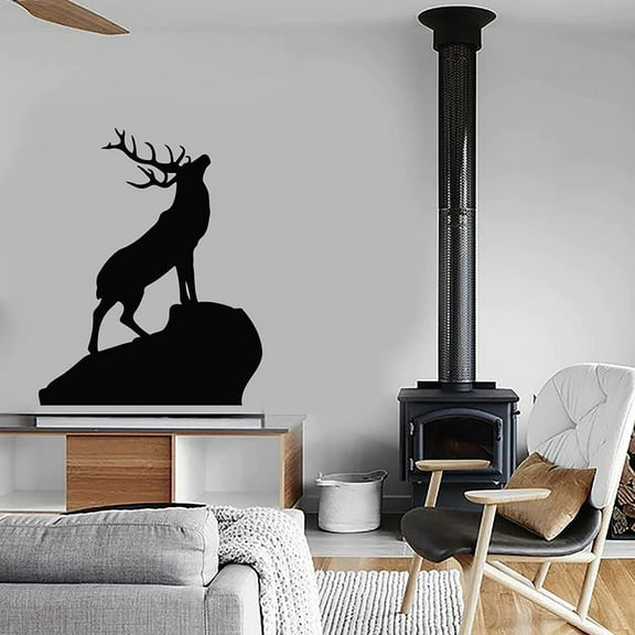 Wall Decal Wild Forest Deer Horns Animals Hunting House Interior Decor Vinyl Window Stickers Removable Bedroom Art Mural 57x70cm