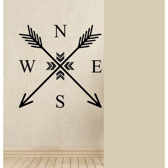 Wall Decals Arrows Compass Rose Arrow Tribal Nautical Navigate Ship Ocean Sea Wall Vinyl Decal Stickers Home Decor Bedroom Murals