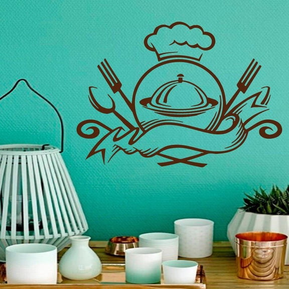 Wall Decals Food Emblem Ready to Eat Meal Kitchen Cafe Interior Design Home Art Mural Vinyl Decal Sticker Kids Room Decor 59x76cm