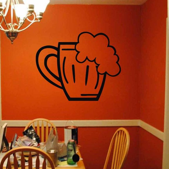 Wall Decals Glass of Beer Foam Drinks Wall Stickers Kitchen Cafe Art Mural Interior Design Home Vinyl Decal Sticker 36x44cm