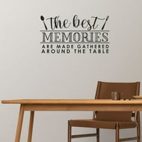 Wall Decals for Kitchen Best Memories Around the Table Words - Dining Room Quotes - Family Kitchen Wall Art Decor - Home Decor Decal Sticker Saying 23x13- Inch Black