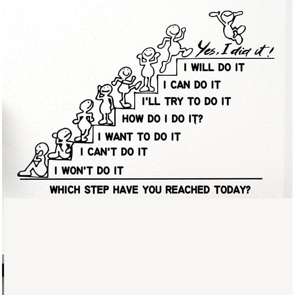Wall Decals Quote Motivation Which Step Have You Reached Today Decal Stairs To The Top Vinyl Sticker Family Bedroom Nursery Baby Room Home Decor Art Murals Office