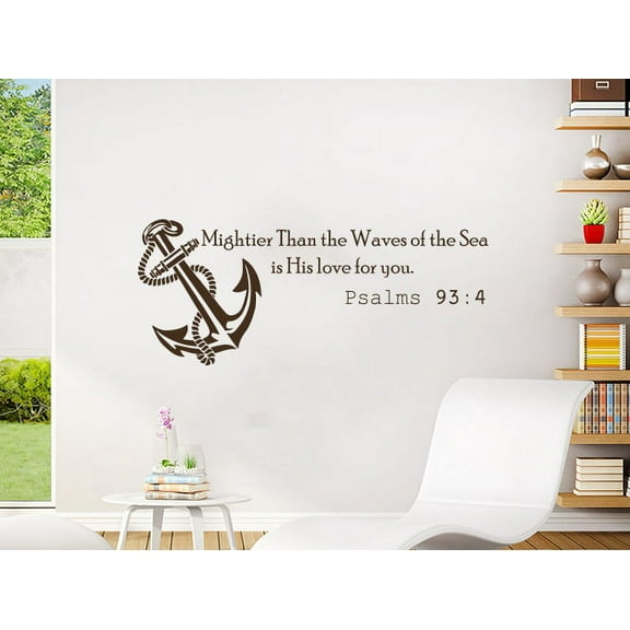 Wall Decals Quotes Psalms 93:4 Mightier Nautical Bedroom Decor