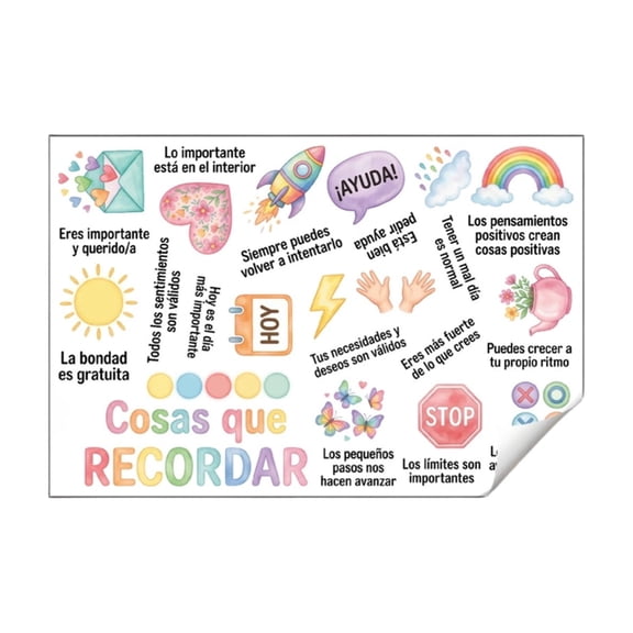 Wall Decals Spanish Positive Affirmation 1 Set for Student Playroom Decor