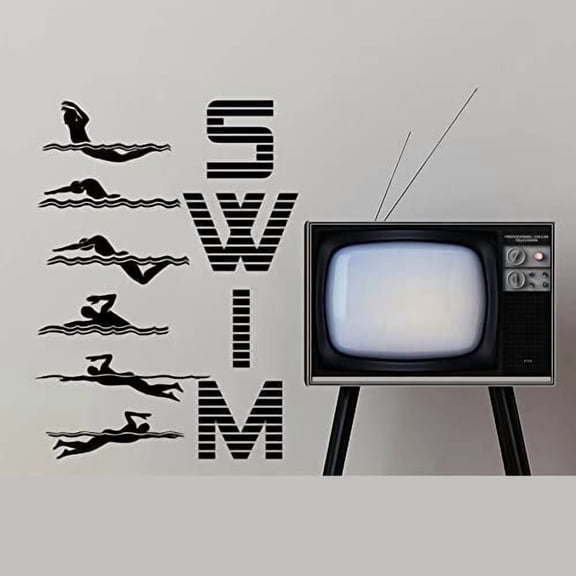 Wall Decals Swimming Sport Logo Swim Emblem Swimmer Kids Room Nursery Gift Office Window Wall Vinyl Decal Stickers Bedroom Murals