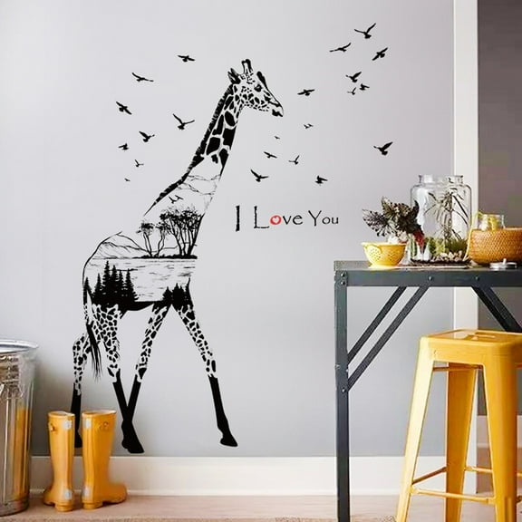 Wall Decals Window Stickers Wall Stickers Decor, Giraffe Wall Sticker PVC Removable Art Room Haunted Decal Decor
