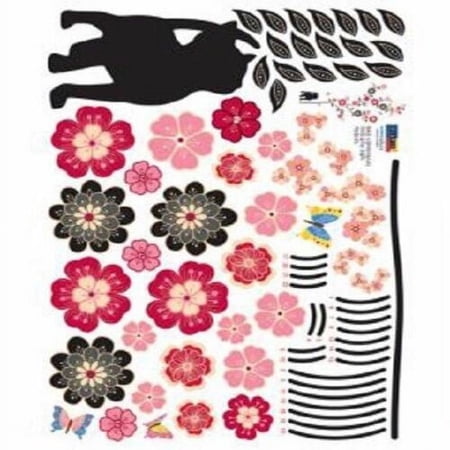 Wall Deco Sticker CAT & FLOWER 272-PS58057 - M