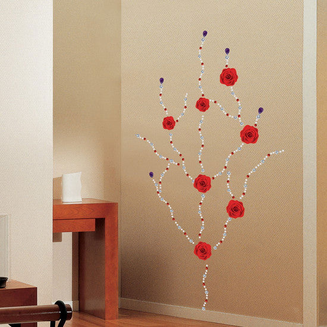 Wall Deco Sticker ROSE & BEADS 186-SS58212 - Walmart.com