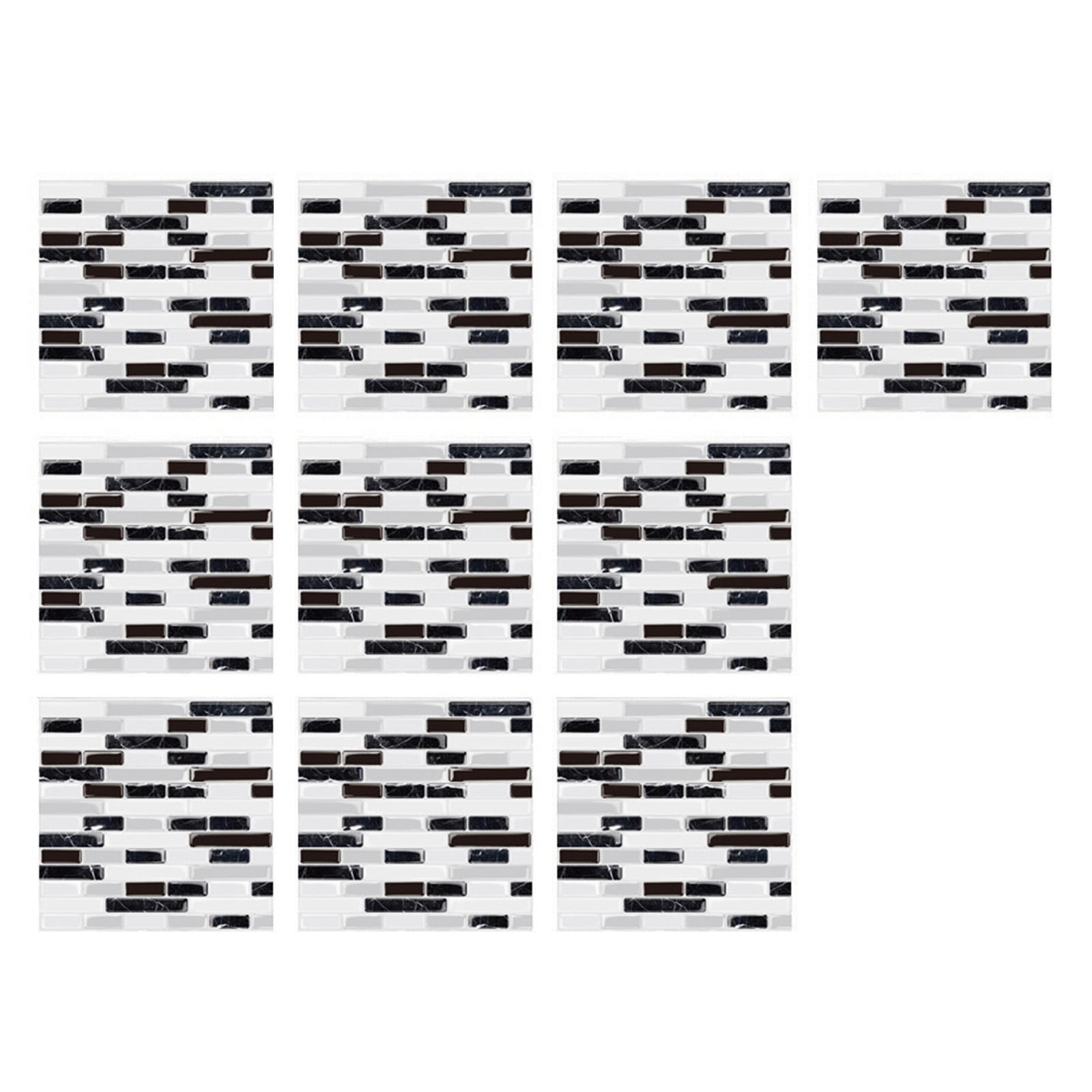 Wall Decor 10Pc Peel And Stick Ceramic Tile Paste 3D Lattice Crystal