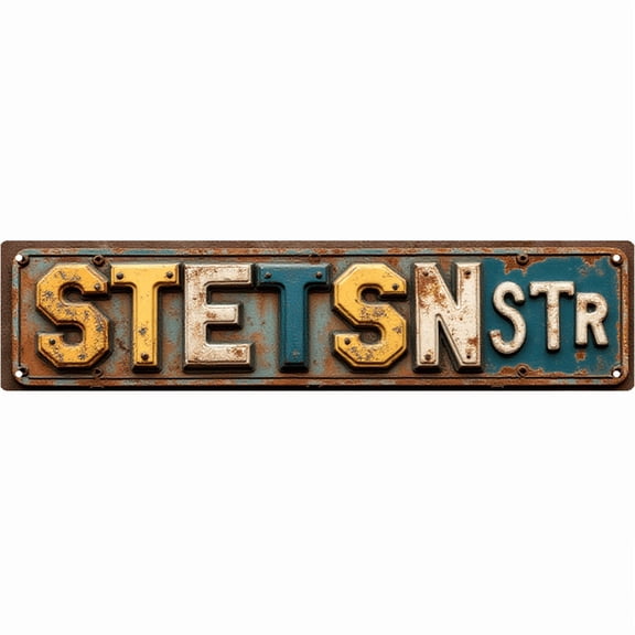 Wall Decor 16*4 Inch "STETSON STREET" Metal Tin Signs Kitchen Porch Man Cave Decor beachy room decor mens wall decor vintage kitchen decor