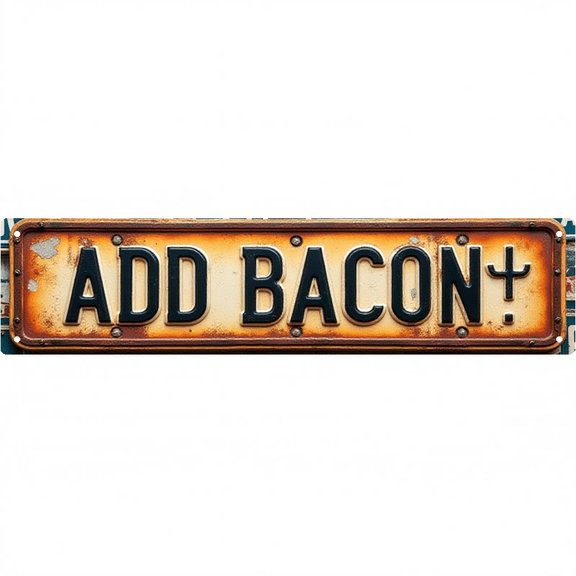 Wall Decor 16*4 Inch Tin Signs "ADD BACON" Kitchen Funny Wall Decor