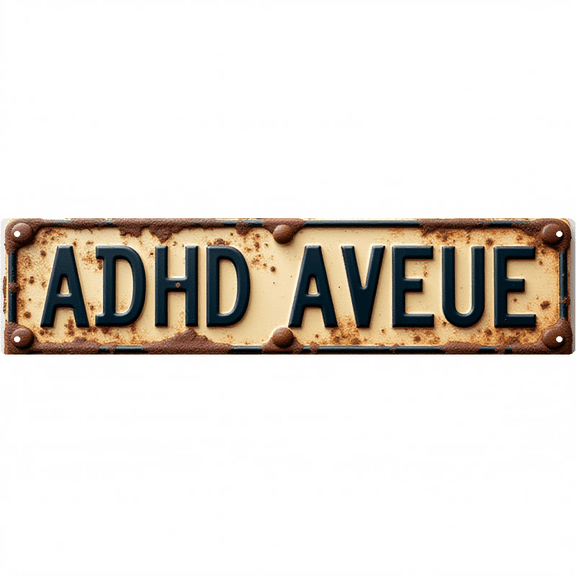 Wall Decor 16*4 Inch Tin Signs ADHD AVENUE Psychological Care Retro Decor