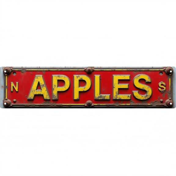 Wall Decor 16*4 Inch Tin Signs APPLES Fresh Fruit Natural Retro Wall Decor