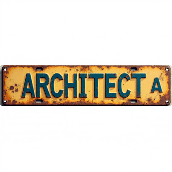 Wall Decor 16*4 Inch Tin Signs ARCHITECT Design Career Retro Decor