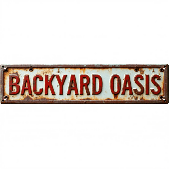 Wall Decor 16*4 Inch Tin Signs BACKYARD OASIS Garden Leisure Retro Decor