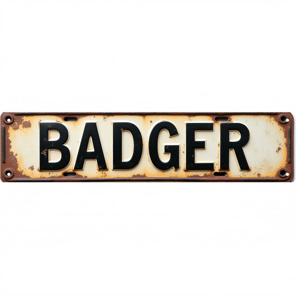 Wall Decor 16*4 Inch Tin Signs BADGER Wild Animal Outdoor Yard Decor