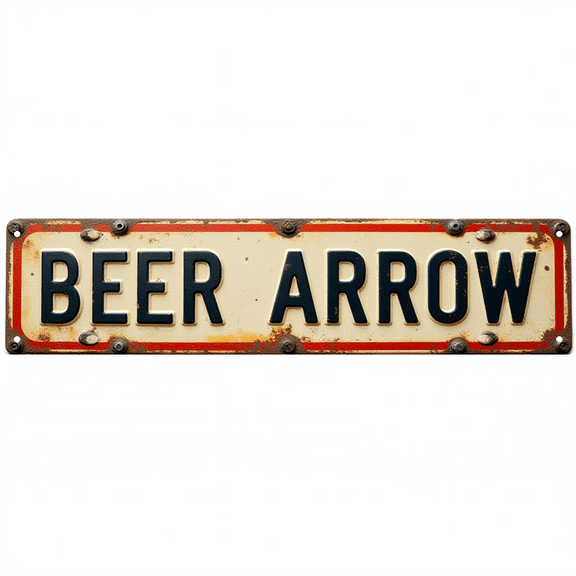 Wall Decor 16*4 Inch Tin Signs BEER ARROW Guide Beer Retro Decor