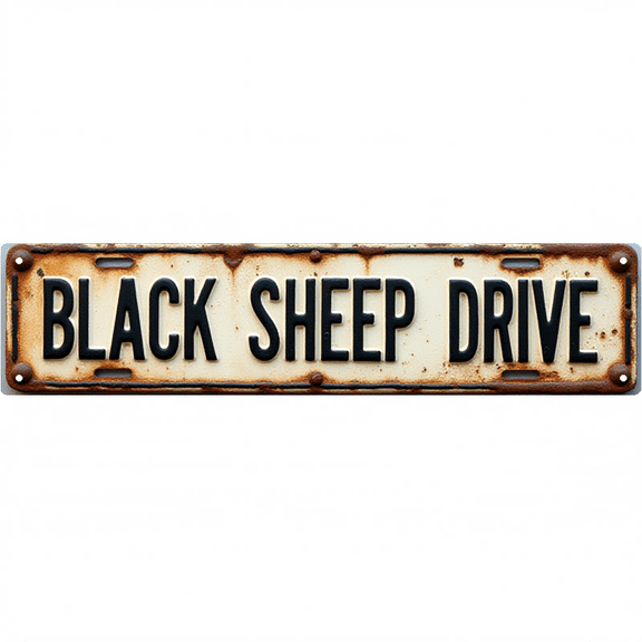 Wall Decor 16*4 Inch Tin Signs "BLACK SHEEP DRIVE" Street Bedroom Edgy Decor