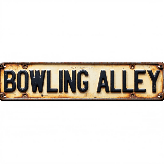 Wall Decor 16*4 Inch Tin Signs BOWLING ALLEY Entertainment Venue Retro Decor