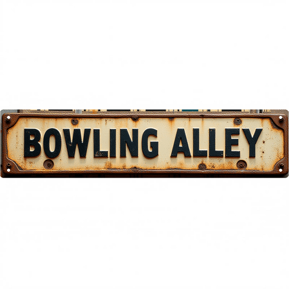 Wall Decor 16*4 Inch Tin Signs BOWLING ALLEY Sports Entertainment Retro Decor