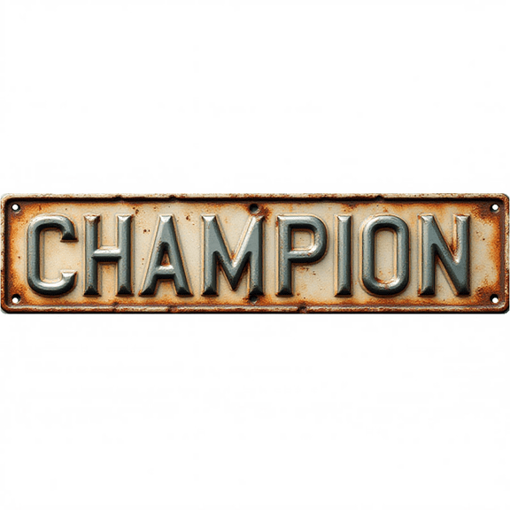 Wall Decor 16*4 Inch Tin Signs CHAMPION Honor Inspirational Sports Wall Decor