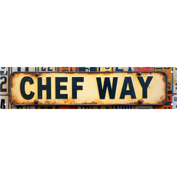 Wall Decor 16*4 Inch Tin Signs "CHEF WAY" Kitchen Professional Decor