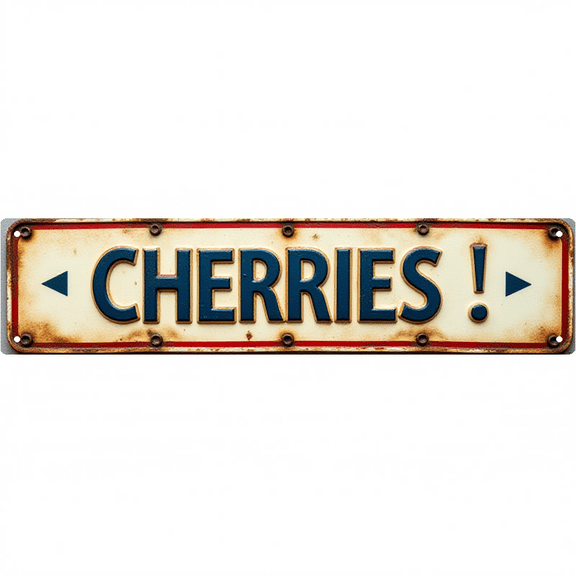 Wall Decor 16*4 Inch Tin Signs CHERRIES Sweet Fruit Natural Retro Decor