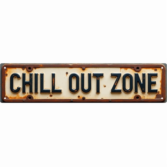 Wall Decor 16*4 Inch Tin Signs "CHILL OUT ZONE" Bedroom Living Relax Decor