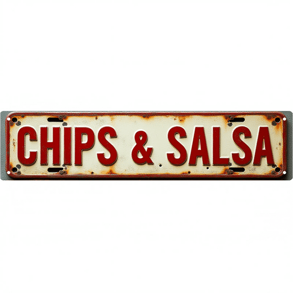 Wall Decor 16*4 Inch Tin Signs CHIPS & SALSA Casual Snack Retro Decor