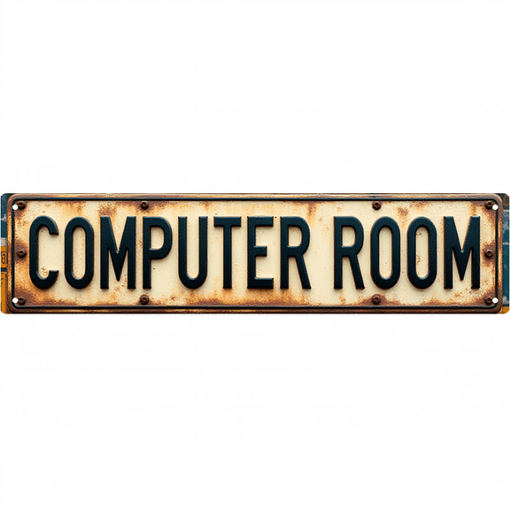 Wall Decor 16*4 Inch Tin Signs "COMPUTER ROOM" Home Office Tech Decor